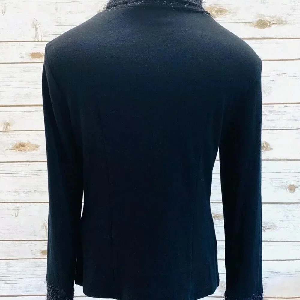 TARG YUAR BA Women Long Sleeve Pullover Black Turtleneck Shirt Top Size Medium - Picture 9 of 11